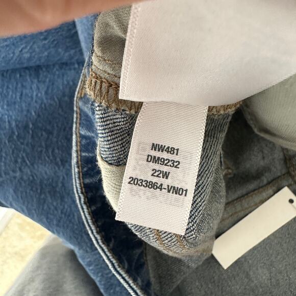 Madewell The Plus Curvy Longline Straight Jean Greendale Wash Blue 22W NWT - Picture 12 of 13